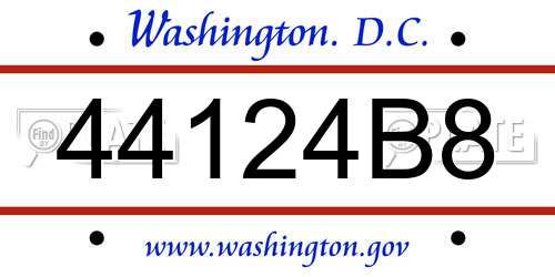 44124B8 District Of Columbia License Plate