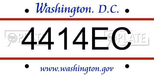 4414EC District Of Columbia License Plate