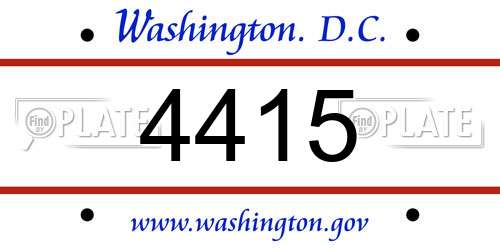 4415 District Of Columbia License Plate