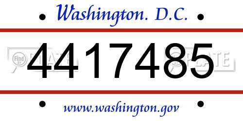 4417485 District Of Columbia License Plate