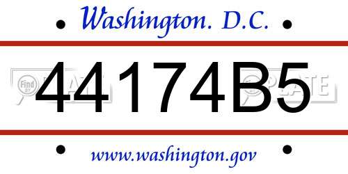 44174B5 District Of Columbia License Plate