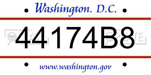 44174B8 District Of Columbia License Plate