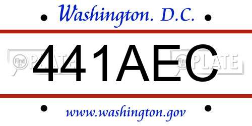 441AEC District Of Columbia License Plate