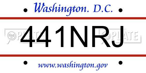 441NRJ District Of Columbia License Plate