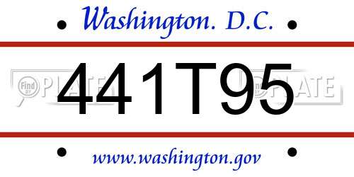 441T95 District Of Columbia License Plate
