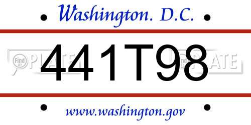 441T98 District Of Columbia License Plate