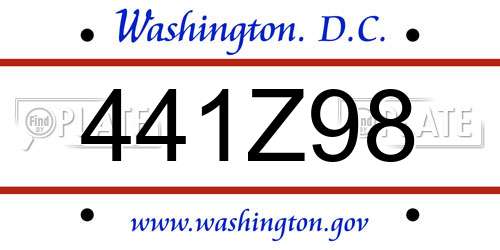 441Z98 District Of Columbia License Plate