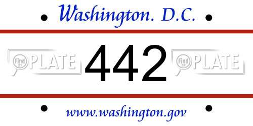 442 District Of Columbia License Plate