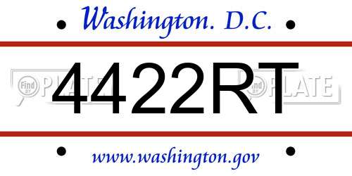 4422RT District Of Columbia License Plate