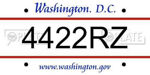4422RZ District Of Columbia License Plate
