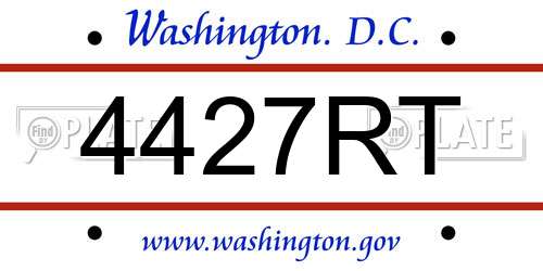 4427RT District Of Columbia License Plate