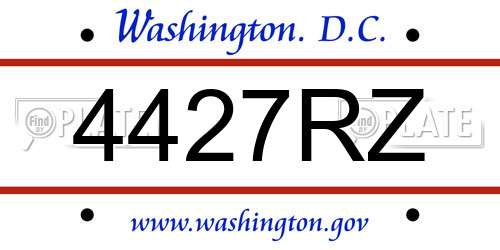 4427RZ District Of Columbia License Plate