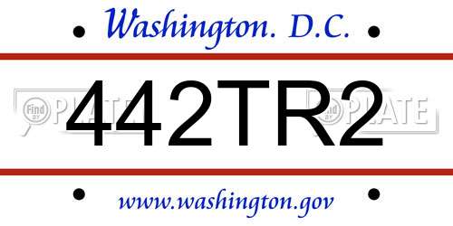 442TR2 District Of Columbia License Plate