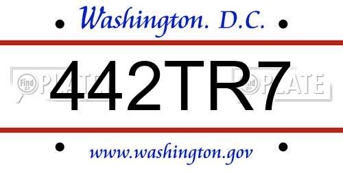 442TR7 District Of Columbia License Plate