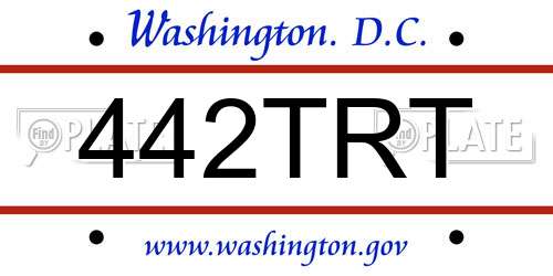 442TRT District Of Columbia License Plate