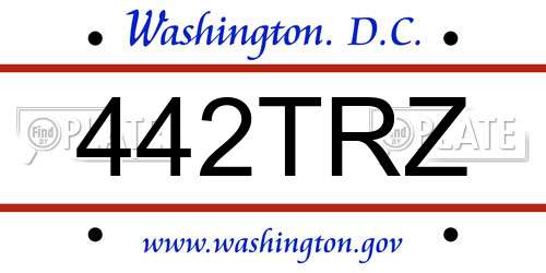 442TRZ District Of Columbia License Plate