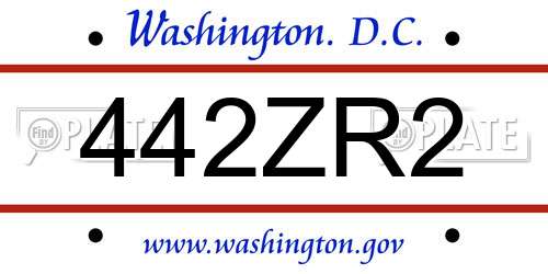 442ZR2 District Of Columbia License Plate