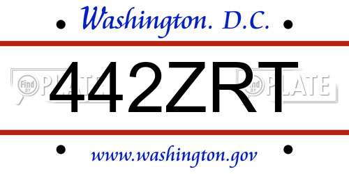 442ZRT District Of Columbia License Plate