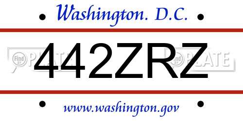 442ZRZ District Of Columbia License Plate