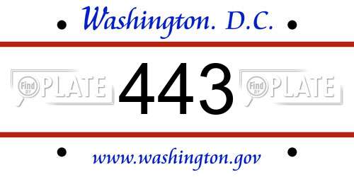 443 District Of Columbia License Plate