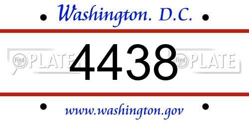 4438 District Of Columbia License Plate