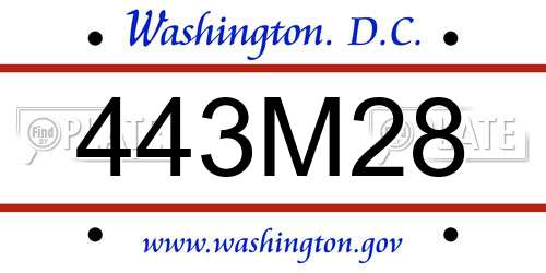 443M28 District Of Columbia License Plate