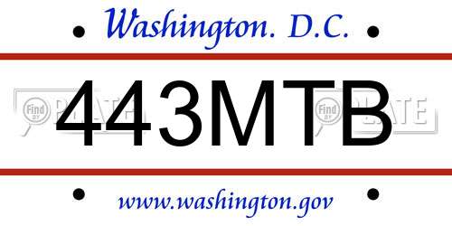 443MTB District Of Columbia License Plate