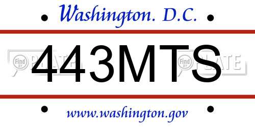 443MTS District Of Columbia License Plate