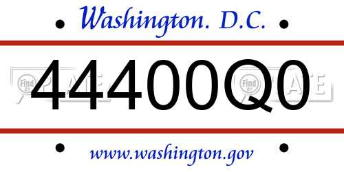 44400Q0 District Of Columbia License Plate