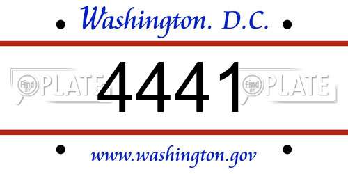 4441 District Of Columbia License Plate