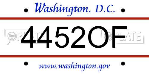 4452OF District Of Columbia License Plate