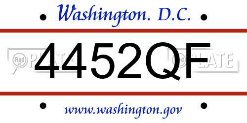 4452QF District Of Columbia License Plate