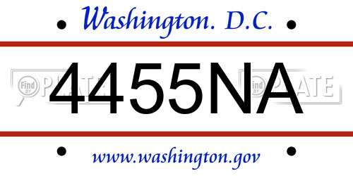 4455NA District Of Columbia License Plate