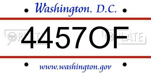 4457OF District Of Columbia License Plate