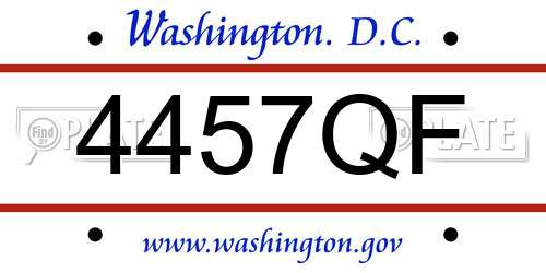 4457QF District Of Columbia License Plate
