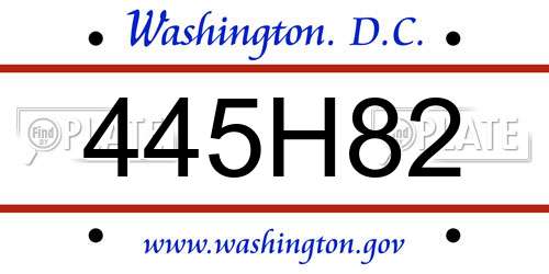 445H82 District Of Columbia License Plate
