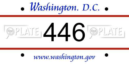 446 District Of Columbia License Plate