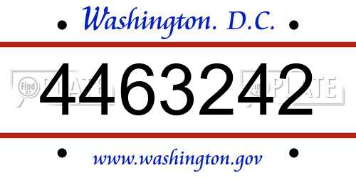 4463242 District Of Columbia License Plate