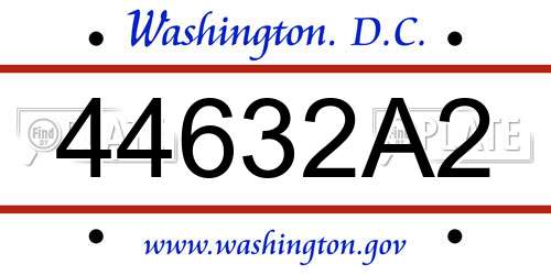 44632A2 District Of Columbia License Plate