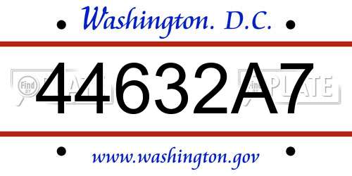 44632A7 District Of Columbia License Plate