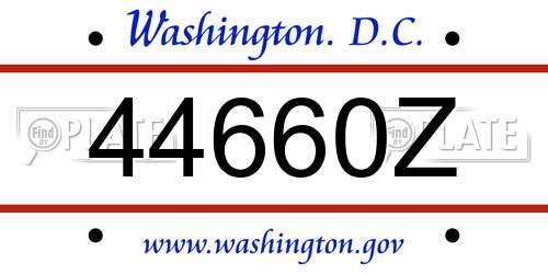 44660Z District Of Columbia License Plate