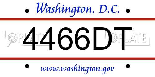 4466DT District Of Columbia License Plate