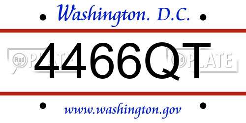 4466QT District Of Columbia License Plate