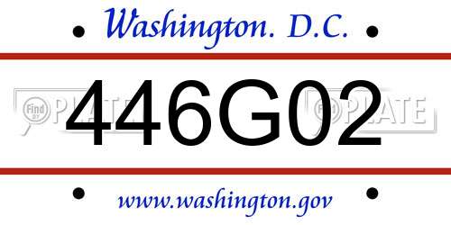 446G02 District Of Columbia License Plate