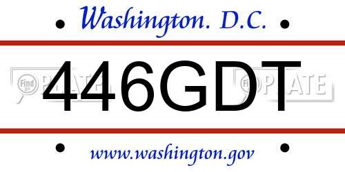 446GDT District Of Columbia License Plate