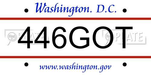 446GOT District Of Columbia License Plate