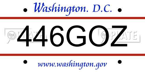 446GOZ District Of Columbia License Plate