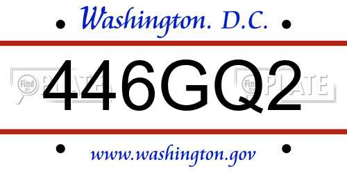 446GQ2 District Of Columbia License Plate