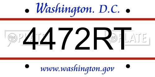4472RT District Of Columbia License Plate