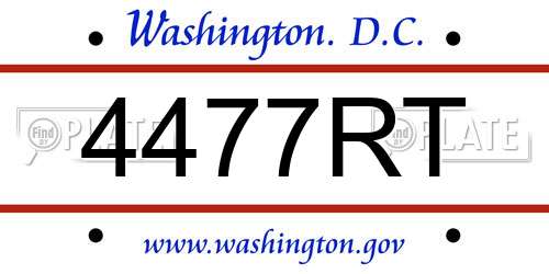 4477RT District Of Columbia License Plate